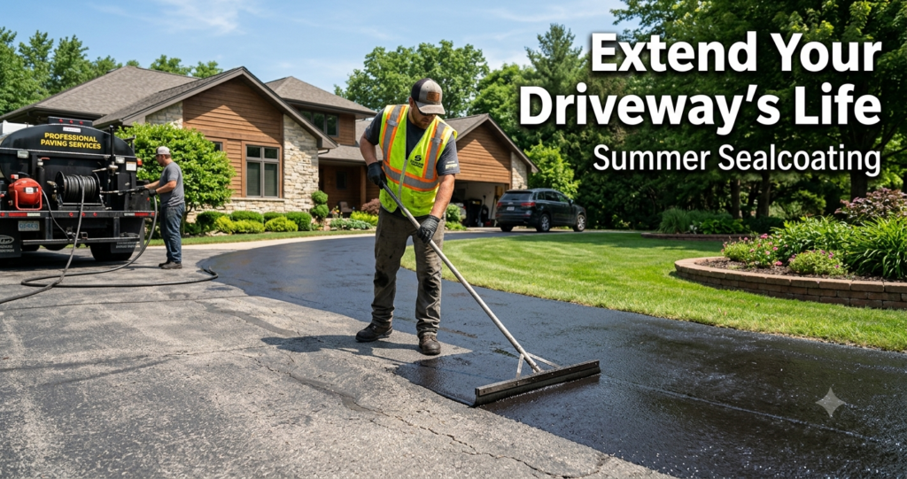 Driveway sealcoating